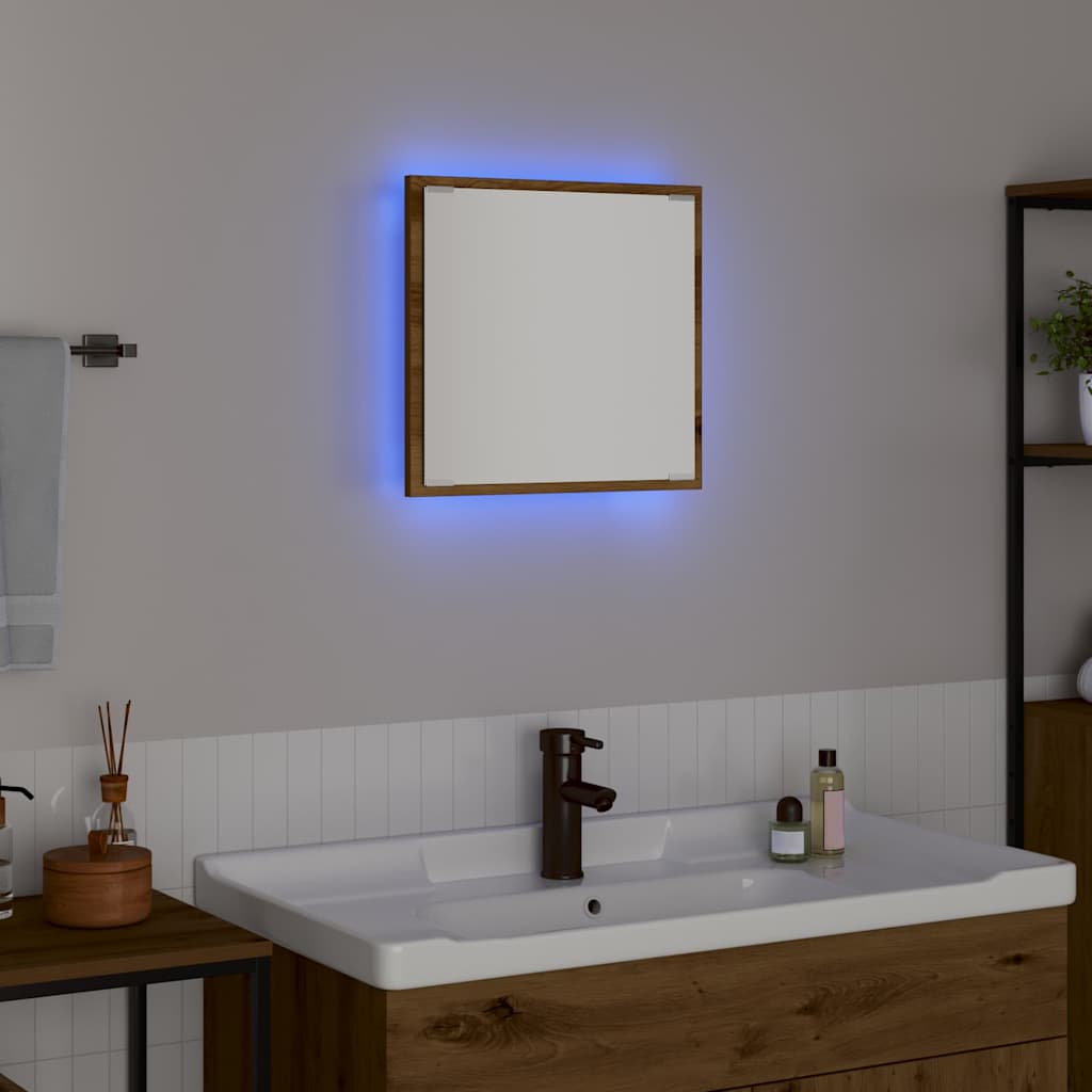 LED-Badezimmerspiegel Artisan-Eiche 40 x 37 x 8.5 cm