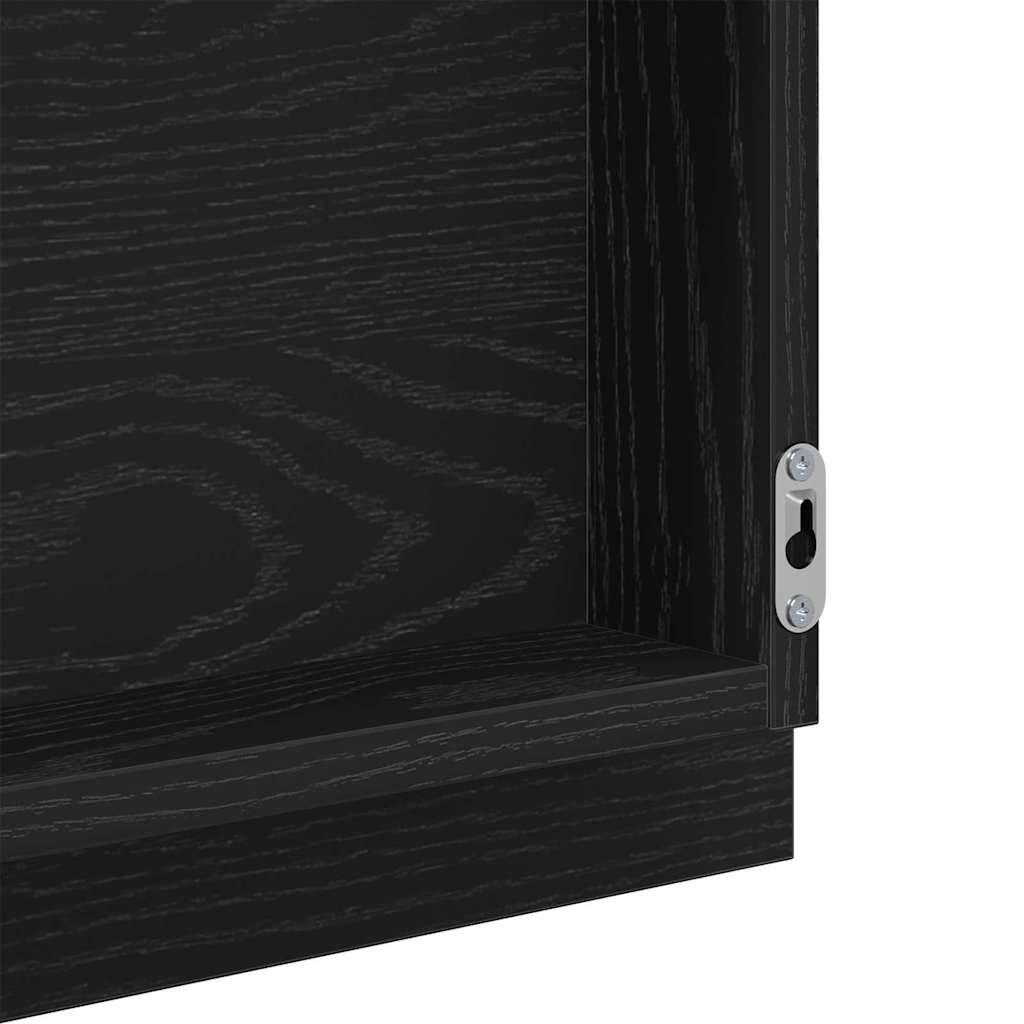 LED-Badezimmerspiegel Schwarz Eichen-Optik 40 x 37 x 8.5 cm