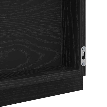 LED-Badezimmerspiegel Schwarz Eichen-Optik 40 x 37 x 8.5 cm