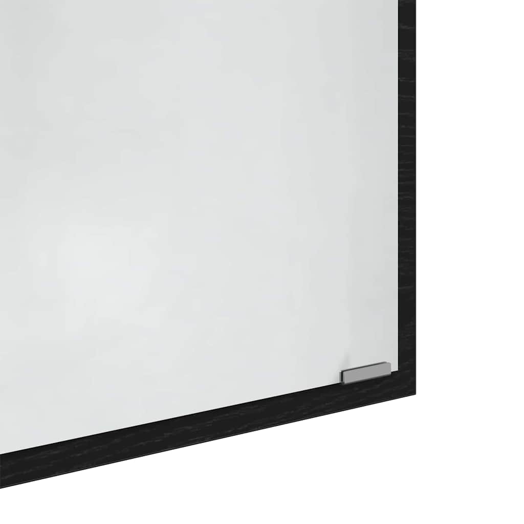 LED-Badezimmerspiegel Schwarz Eichen-Optik 40 x 37 x 8.5 cm