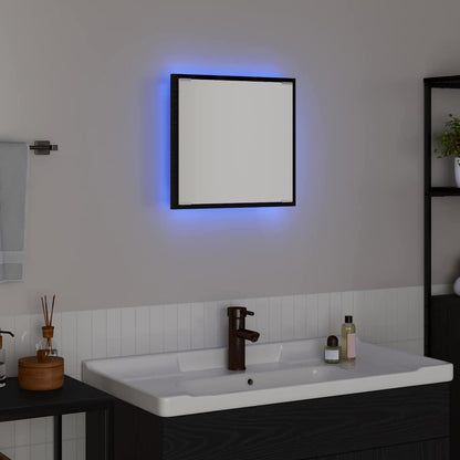 LED-Badezimmerspiegel Schwarz Eichen-Optik 40 x 37 x 8.5 cm