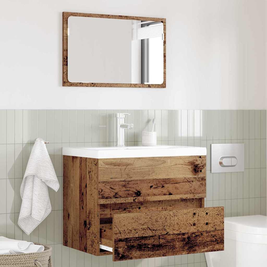 Badezimmermöbel-Set 2 stk. Altholz 57 x 37 x 45 cm