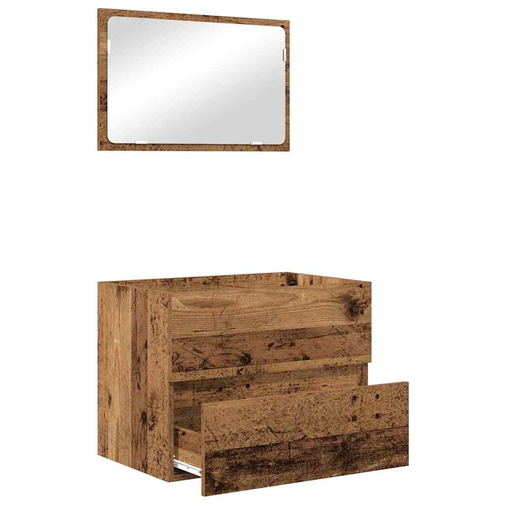 Badezimmermöbel-Set 2 stk. Altholz 57 x 37 x 45 cm