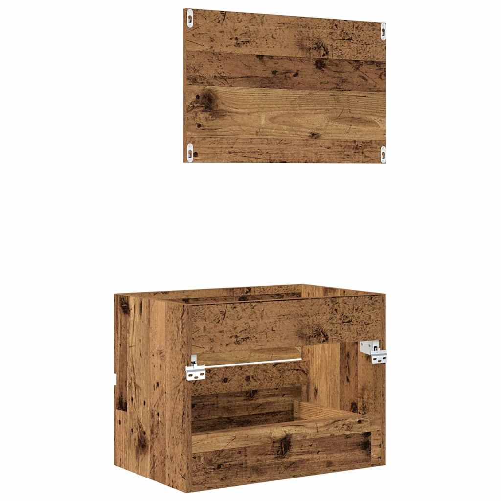 Badezimmermöbel-Set 2 stk. Altholz 57 x 37 x 45 cm