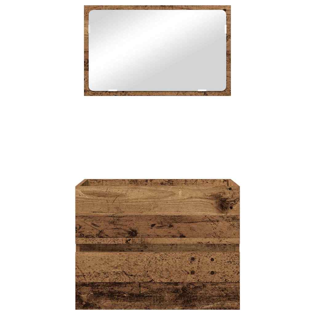 Badezimmermöbel-Set 2 stk. Altholz 57 x 37 x 45 cm