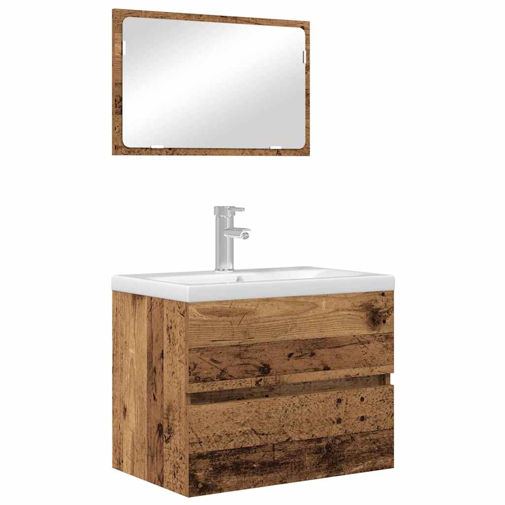 Badezimmermöbel-Set 2 stk. Altholz 57 x 37 x 45 cm