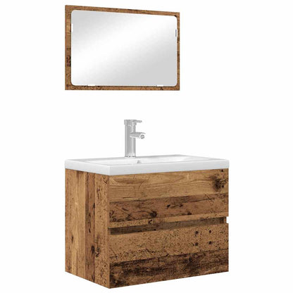 Badezimmermöbel-Set 2 stk. Altholz 57 x 37 x 45 cm