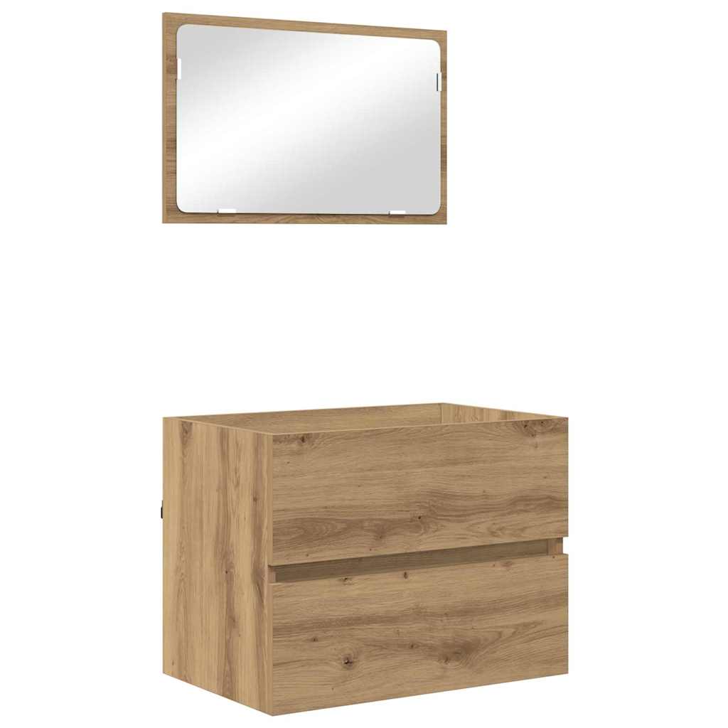 Badezimmermöbel-Set 2 Stk. Artisan-Eiche 57 x 37 x 45 cm