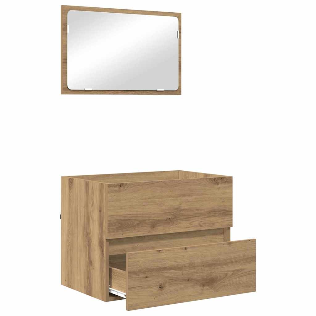 Badezimmermöbel-Set 2 Stk. Artisan-Eiche 57 x 37 x 45 cm