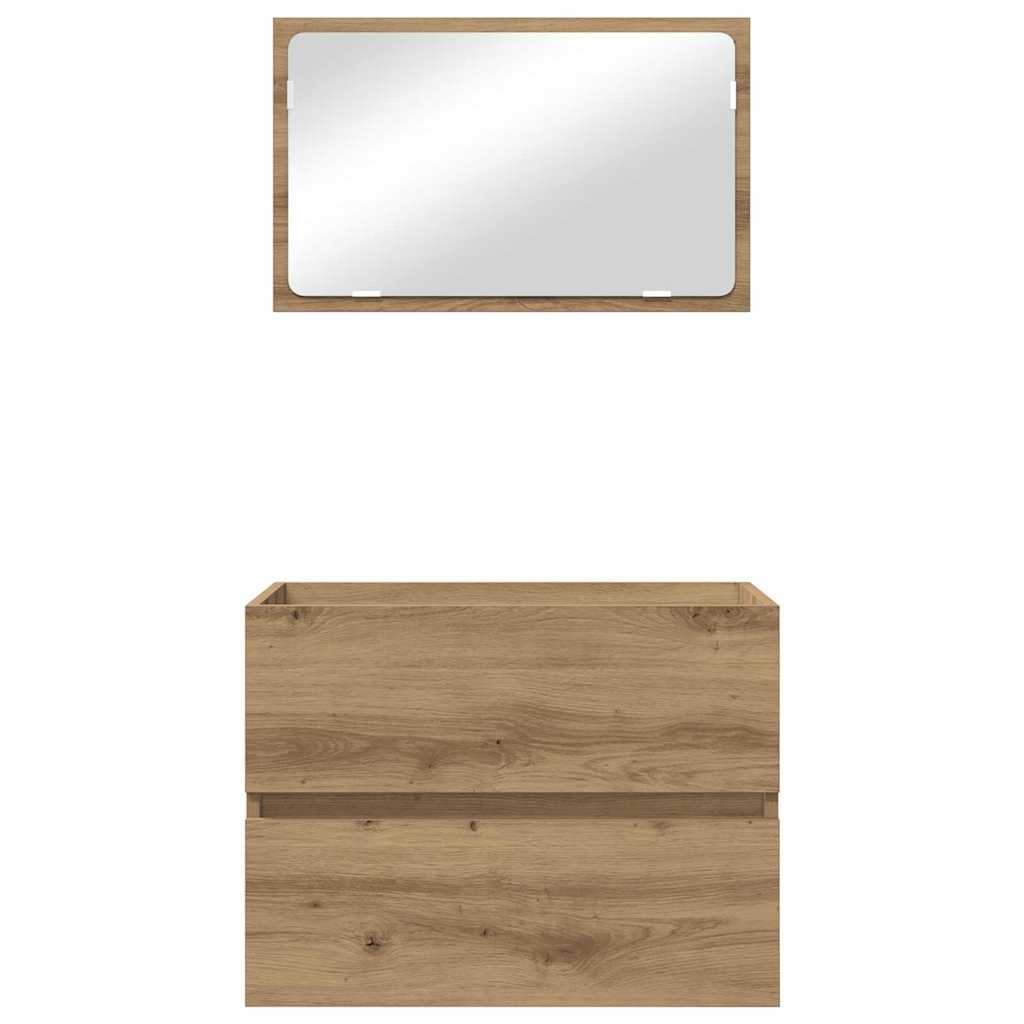 Badezimmermöbel-Set 2 Stk. Artisan-Eiche 57 x 37 x 45 cm