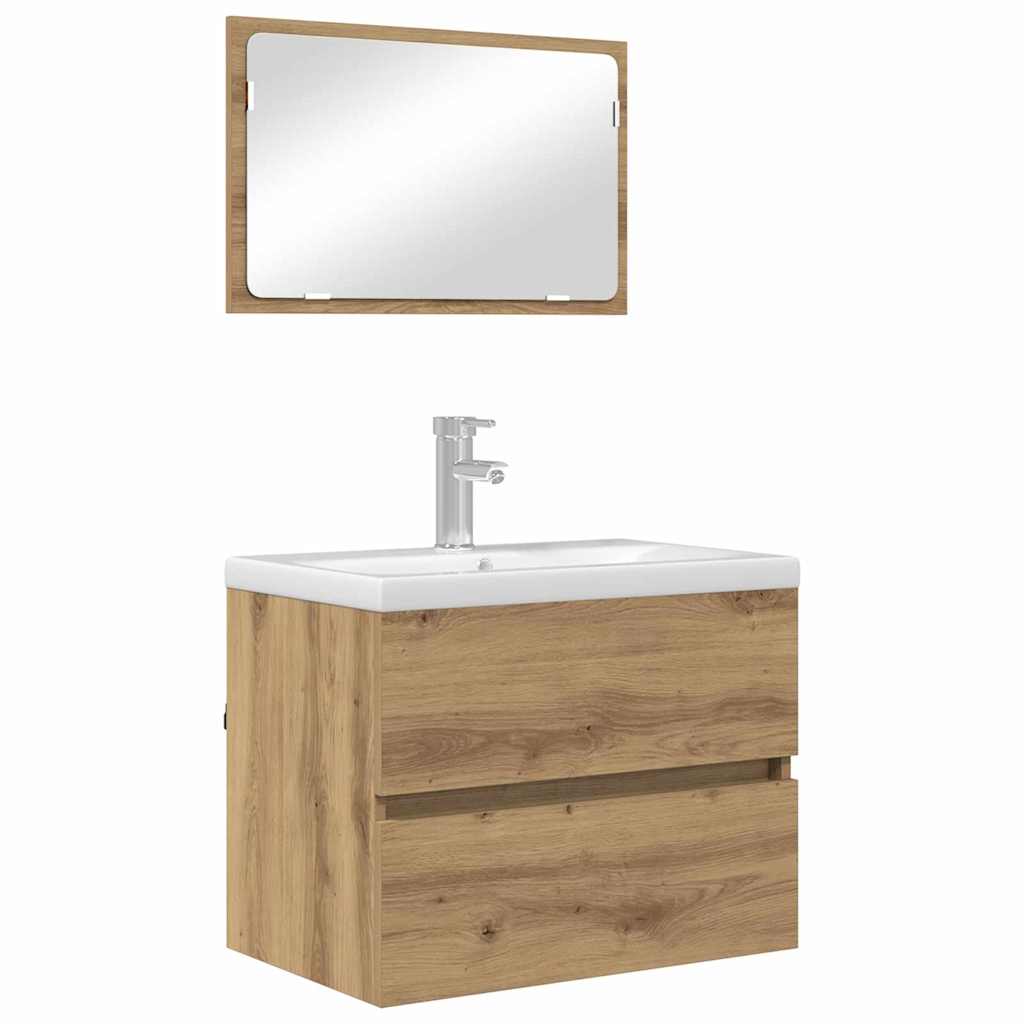 Badezimmermöbel-Set 2 Stk. Artisan-Eiche 57 x 37 x 45 cm