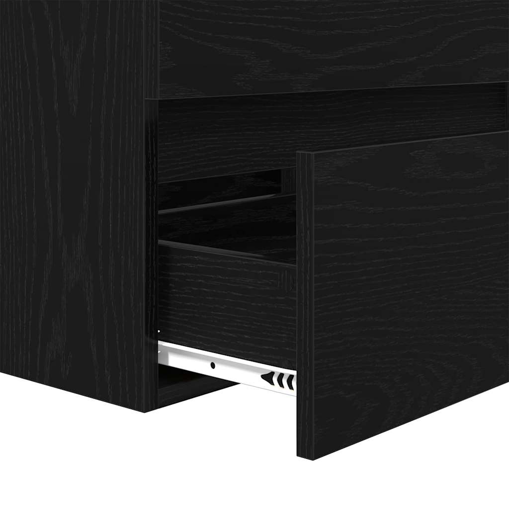 Badezimmermöbel-Set 2 stk. Schwarz Eichen-Optik 57 x 37 x 45 cm