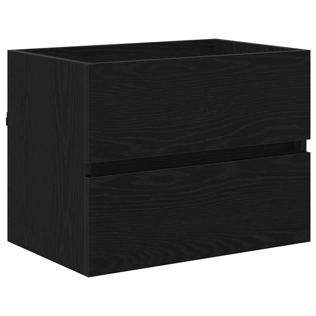 Badezimmermöbel-Set 2 stk. Schwarz Eichen-Optik 57 x 37 x 45 cm