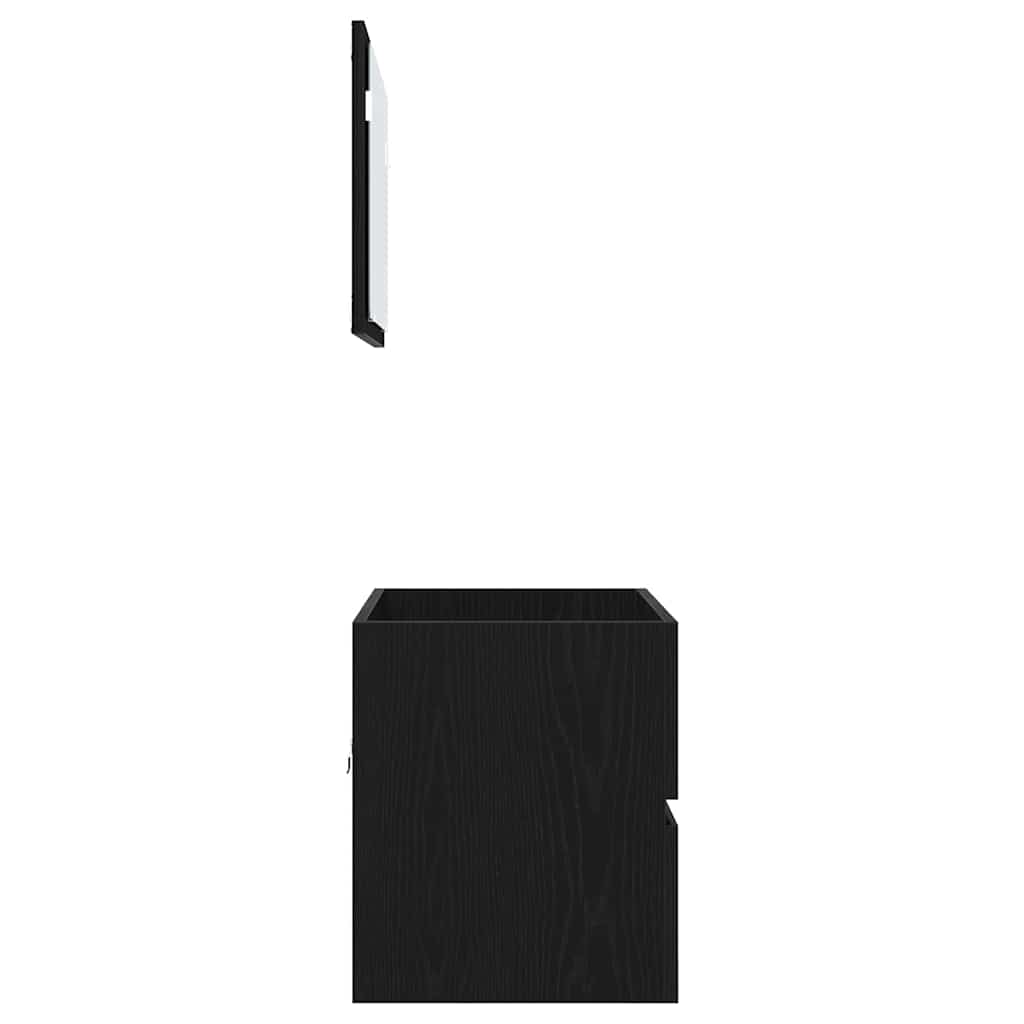 Badezimmermöbel-Set 2 stk. Schwarz Eichen-Optik 57 x 37 x 45 cm