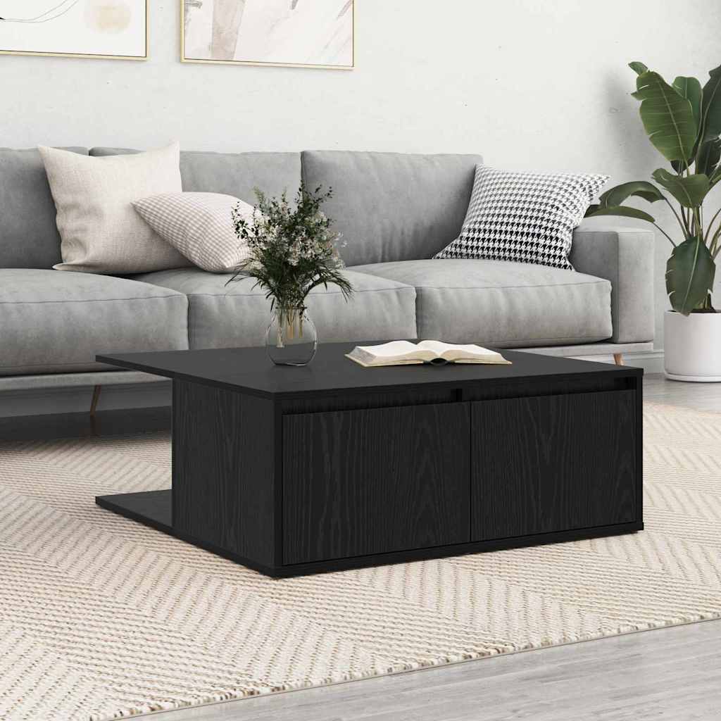 Couchtisch Schwarz Eichen-Optik 80 x 80 x 31 cm Holzwerkstoff