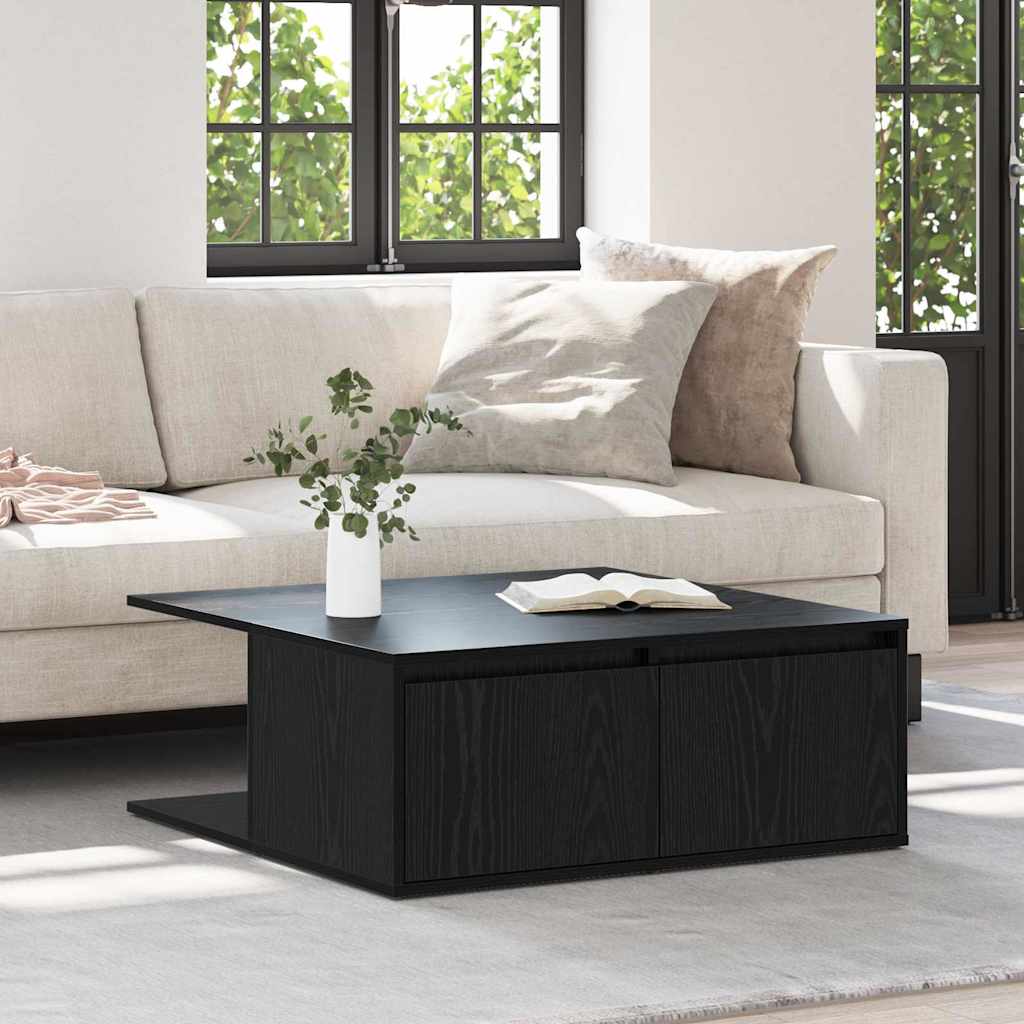 Couchtisch Schwarz Eichen-Optik 80 x 80 x 31.5 cm Holzwerkstoff