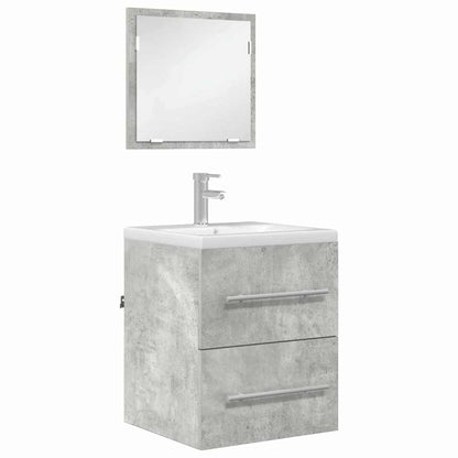 Badezimmermöbel-Set Grau 41 x 38,5 x 48 cm Sperrholz und Metall