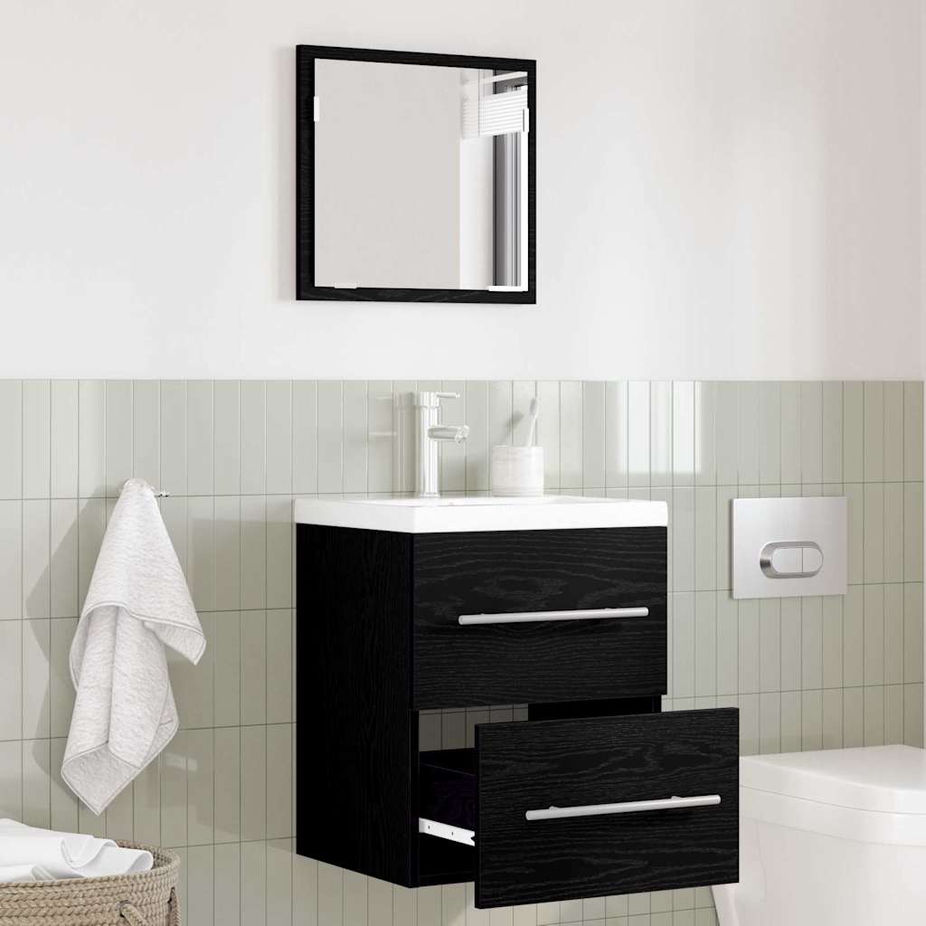 Badezimmermöbel-Set mit Schubladen Schwarz 41 x 38,5 x 48 cm