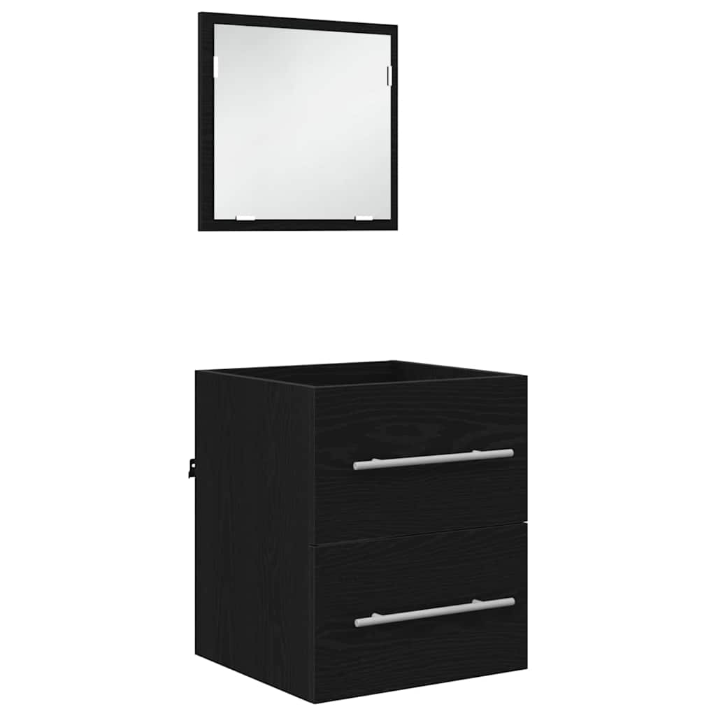 Badezimmermöbel-Set mit Schubladen Schwarz 41 x 38,5 x 48 cm