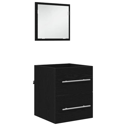 Badezimmermöbel-Set mit Schubladen Schwarz 41 x 38,5 x 48 cm
