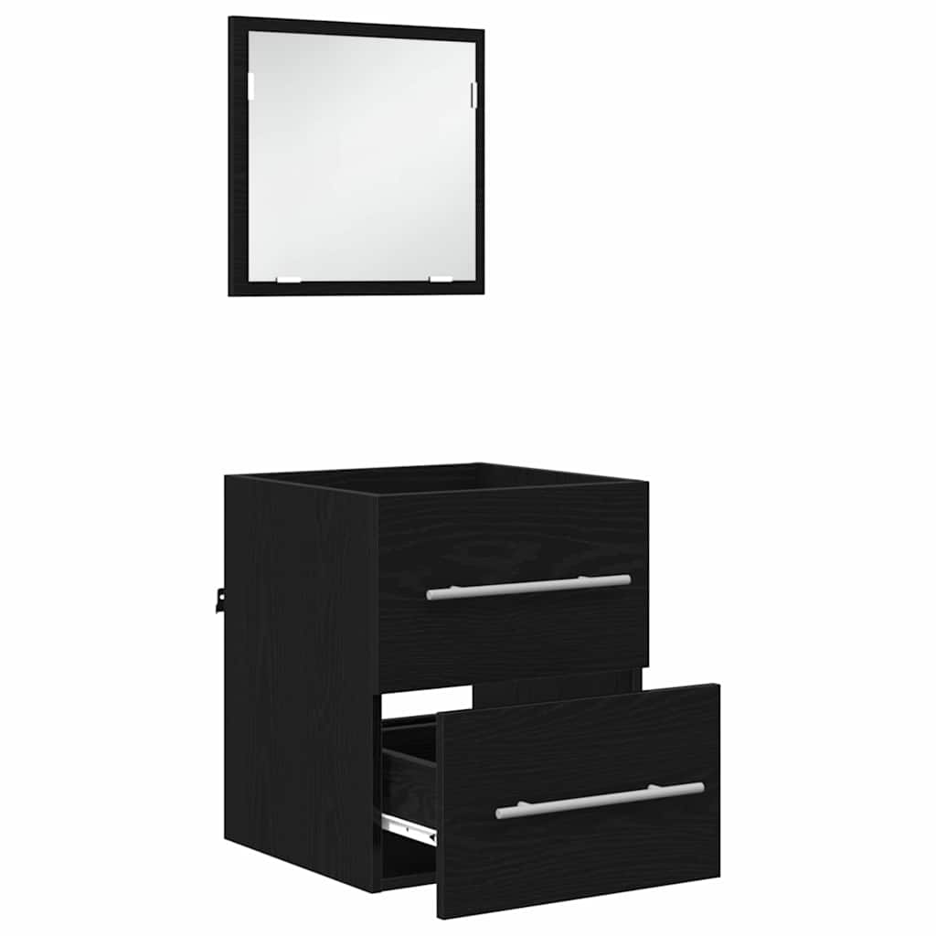 Badezimmermöbel-Set mit Schubladen Schwarz 41 x 38,5 x 48 cm