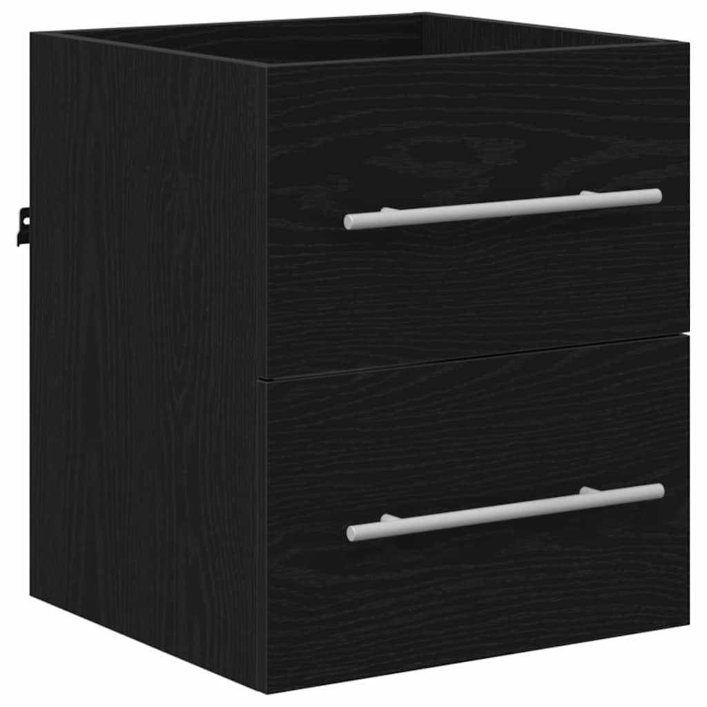 Badezimmermöbel-Set mit Schubladen Schwarz 41 x 38,5 x 48 cm