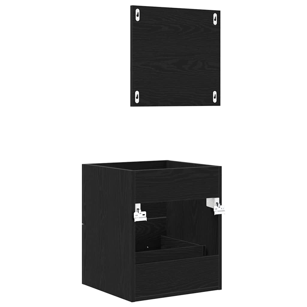 Badezimmermöbel-Set mit Schubladen Schwarz 41 x 38,5 x 48 cm