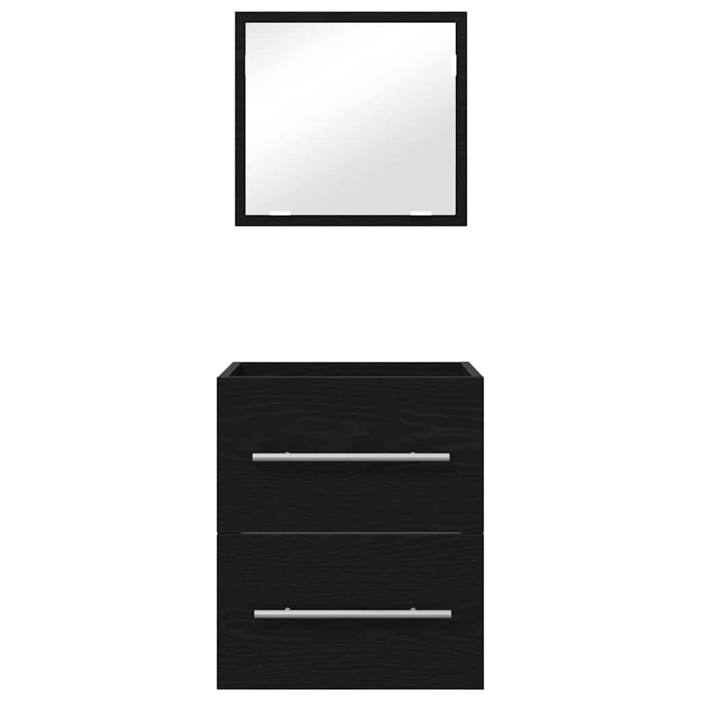Badezimmermöbel-Set mit Schubladen Schwarz 41 x 38,5 x 48 cm