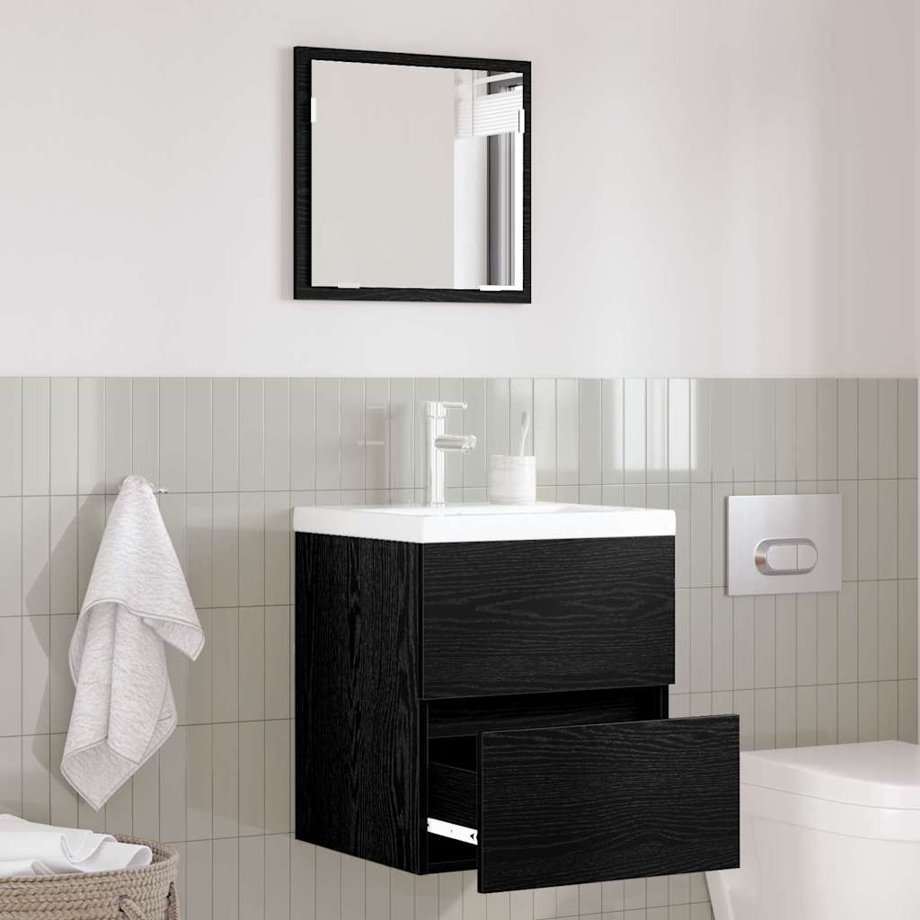 Badezimmerschrank Schwarz Eichen-Optik 41 x 38,5 x 45 cm