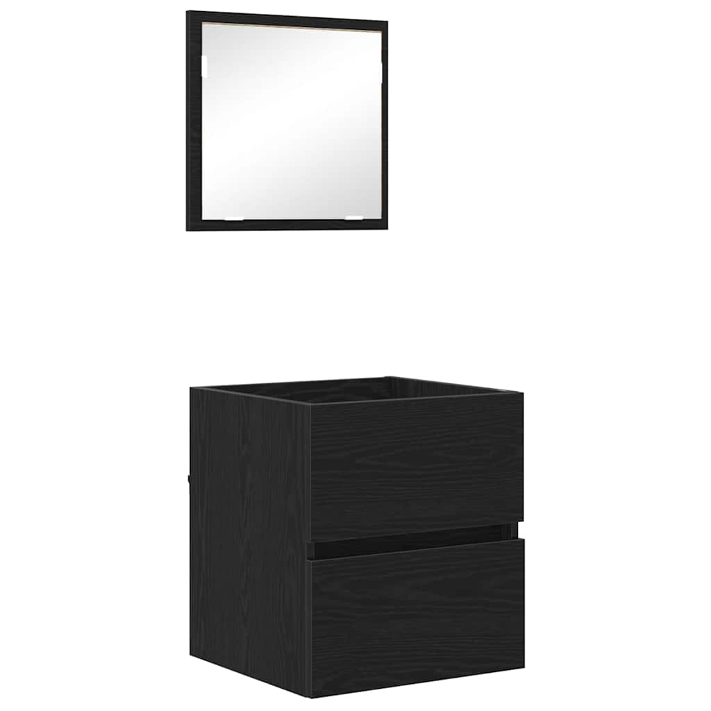 Badezimmerschrank Schwarz Eichen-Optik 41 x 38,5 x 45 cm