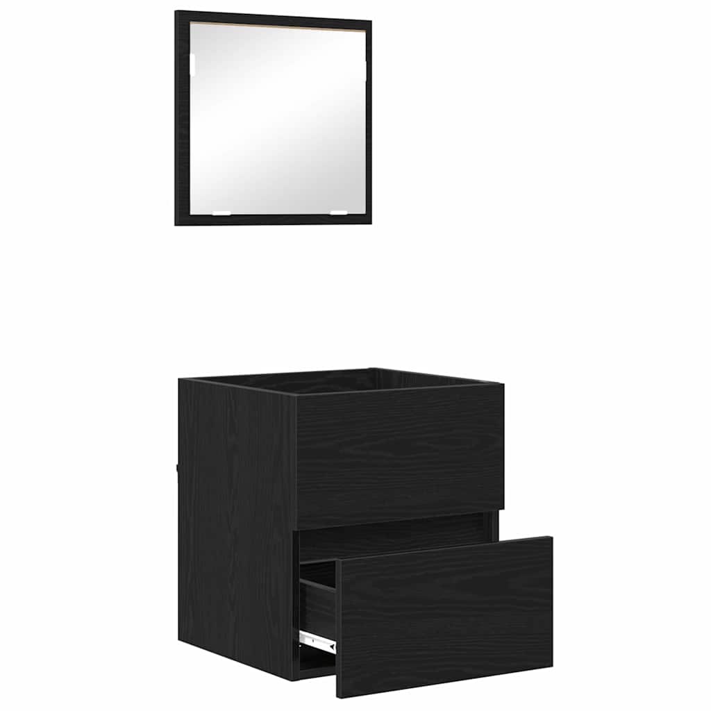 Badezimmerschrank Schwarz Eichen-Optik 41 x 38,5 x 45 cm