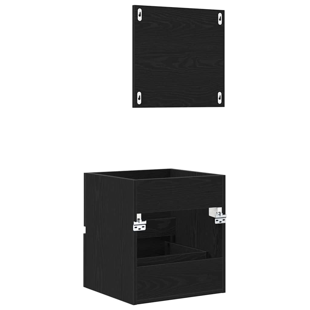 Badezimmerschrank Schwarz Eichen-Optik 41 x 38,5 x 45 cm