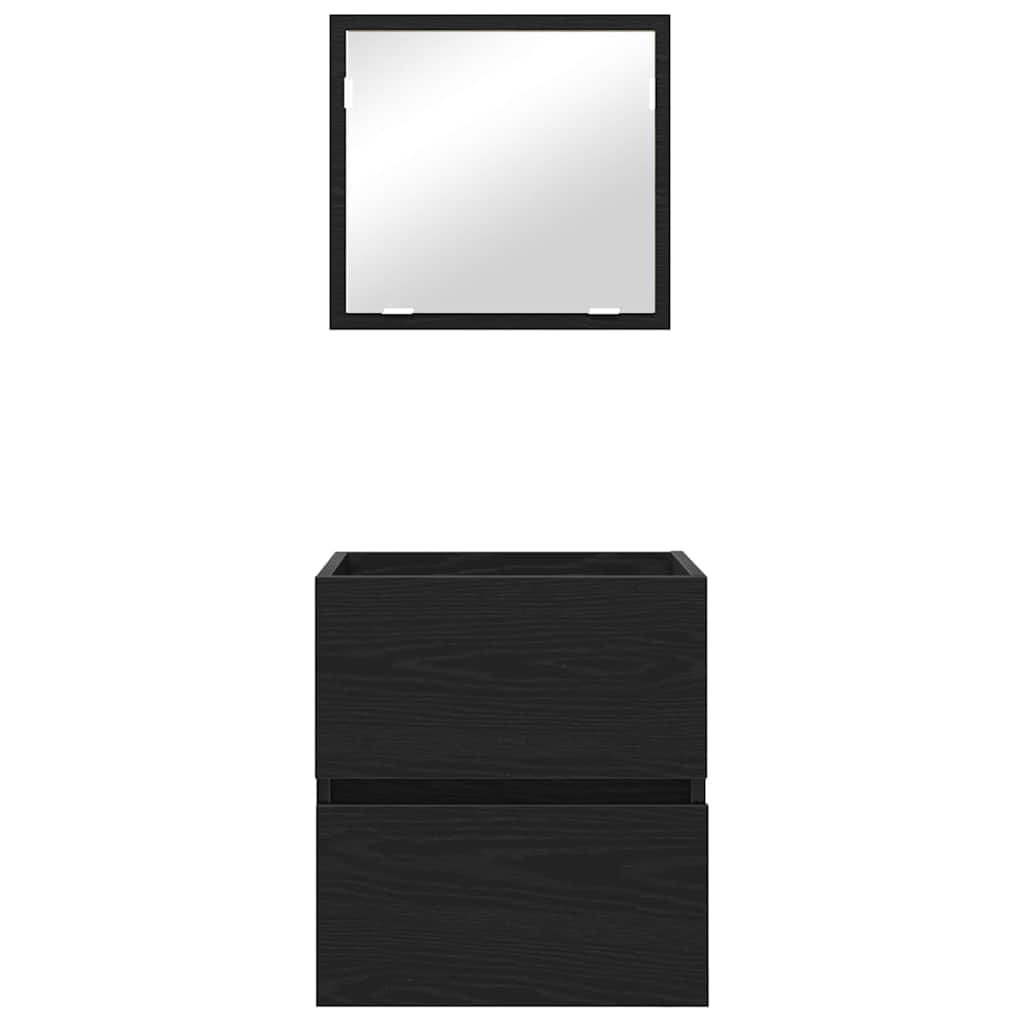Badezimmerschrank Schwarz Eichen-Optik 41 x 38,5 x 45 cm