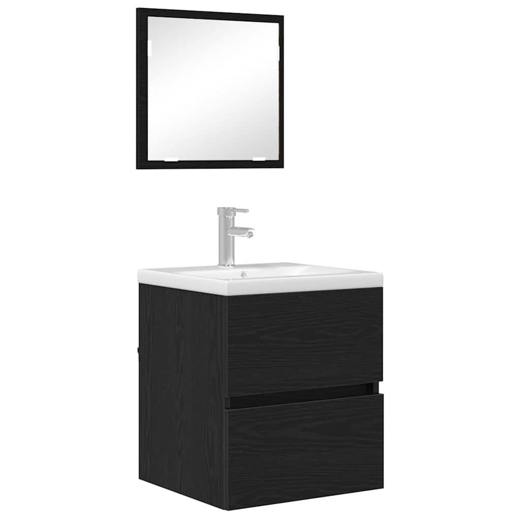 Badezimmerschrank Schwarz Eichen-Optik 41 x 38,5 x 45 cm