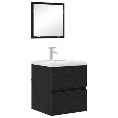 Badezimmerschrank Schwarz Eichen-Optik 41 x 38,5 x 45 cm