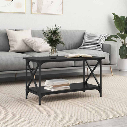 Couchtisch Schwarz Eichen-Optik 80 x 45 x 45.5 cm Holzwerkstoff