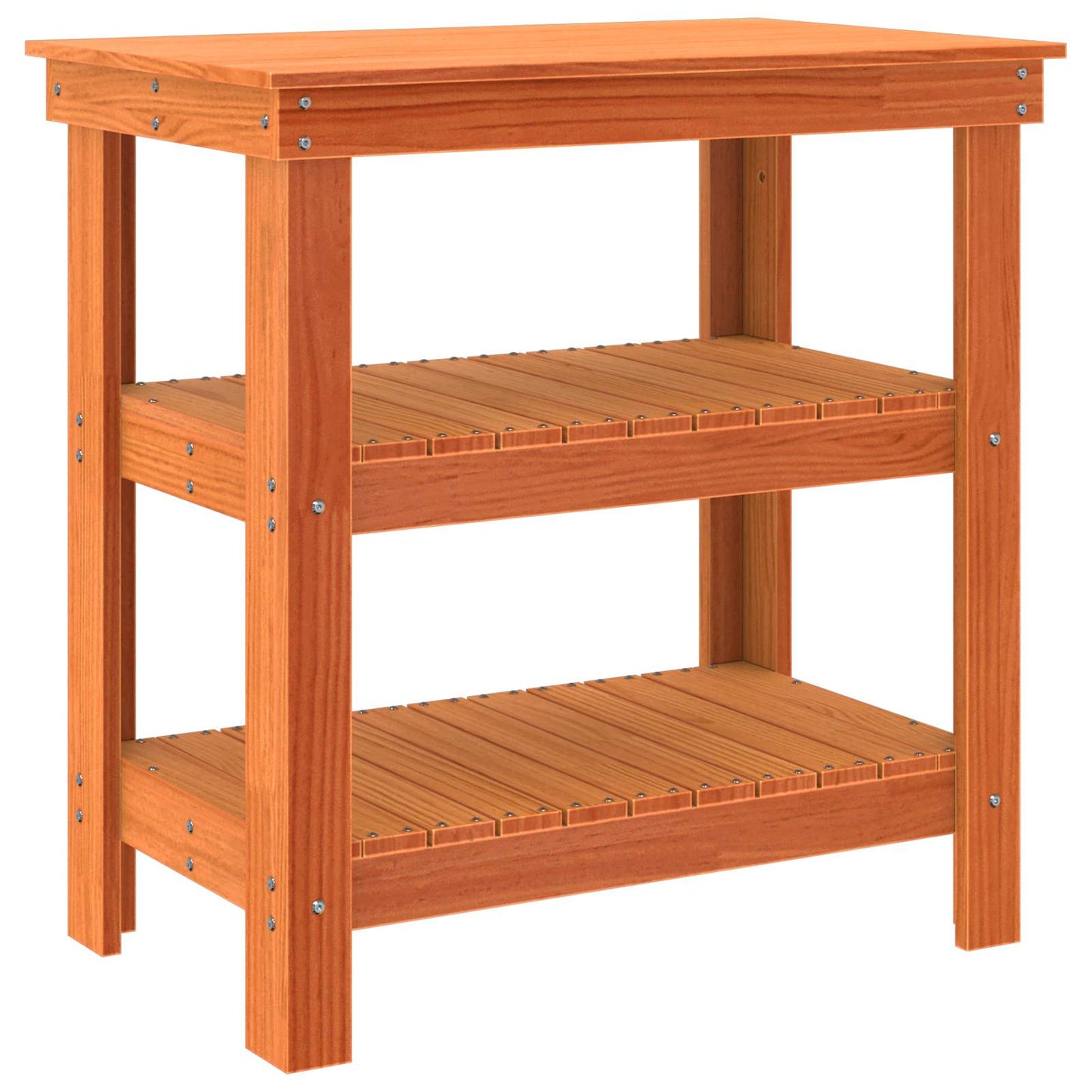 Werkbank mit Regal 78,5 x 50 x 80 cm Massives Kiefernholz