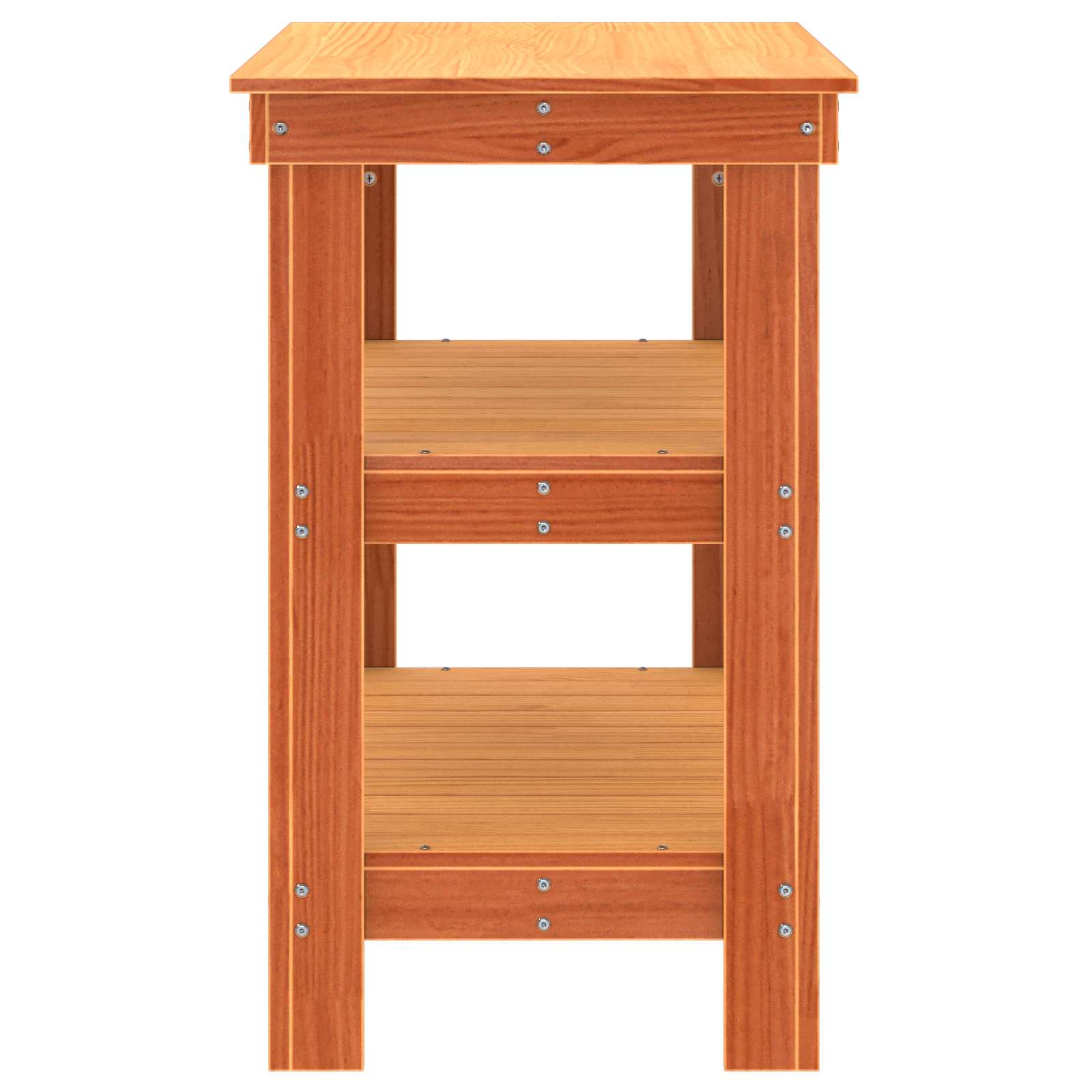 Werkbank mit Regal 78,5 x 50 x 80 cm Massives Kiefernholz