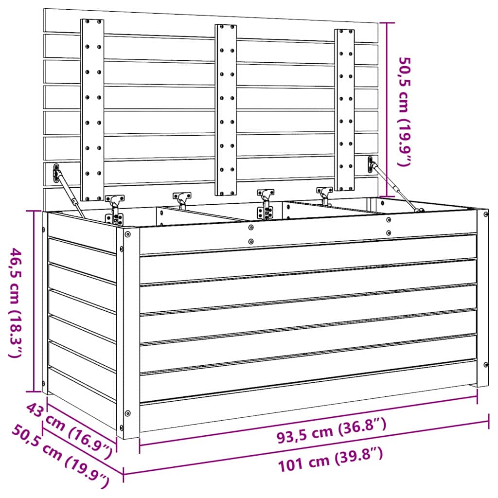 Aufbewahrungsbox Holzwerkstoff 101 x 50,5 x 46,5 cm Wachsbraun