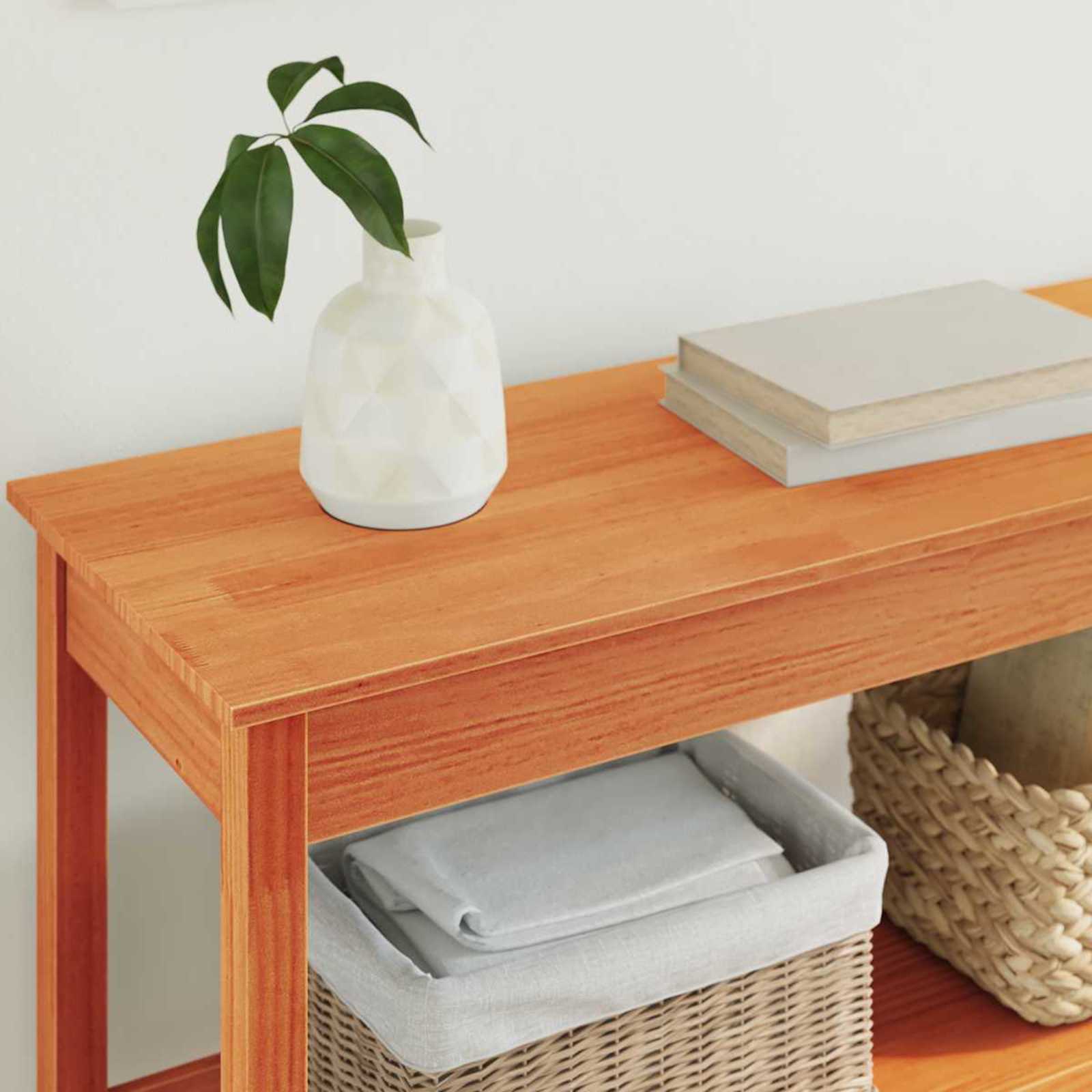 Konsolentisch Wachsbraun 110 x 40 x 75 cm Massives Kiefernholz