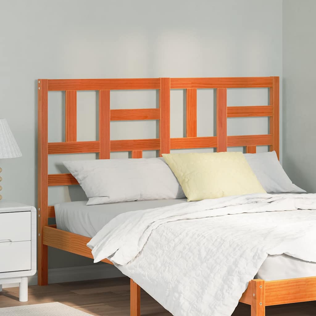 Bett Kopfteil Wachsbraun 145.5 x 4 x 104 cm Massivholz Kiefer