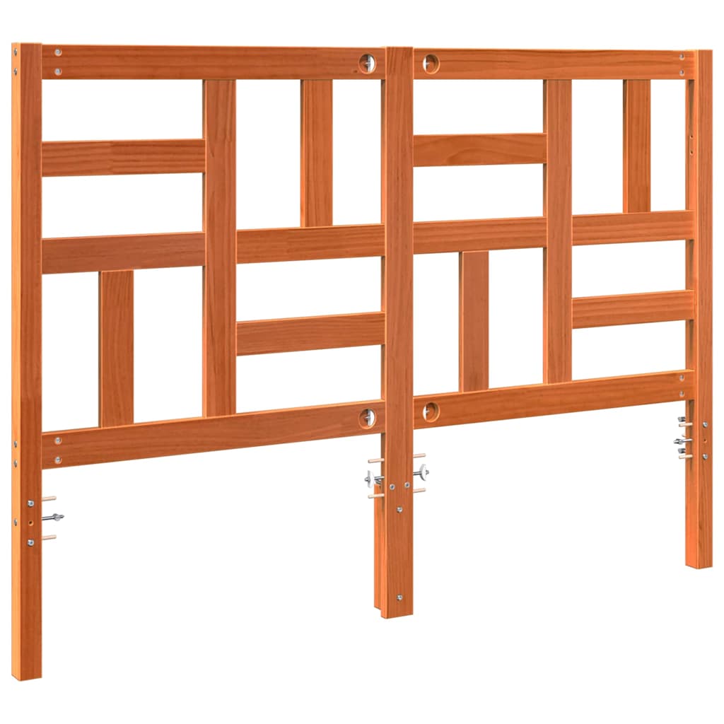 Bett Kopfteil Wachsbraun 145.5 x 4 x 104 cm Massivholz Kiefer