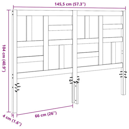 Bettkopfteil Wachsbraun 145,5 x 4 x 104 cm Massives Kiefernholz