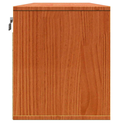 Wandschrank Wachsbraun 100 x 30 x 35 cm Massives Kiefernholz