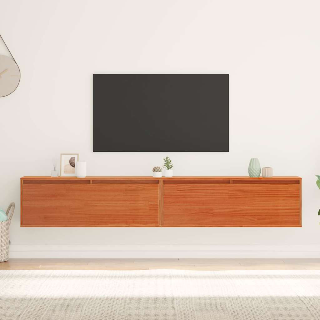 Wandschränke mit Regal 2 pcs Wachsbraun 100 x 30 x 35 cm