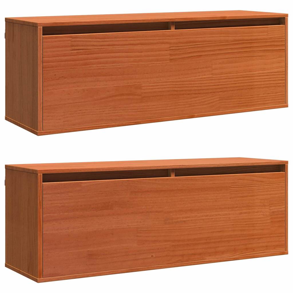 Wandschränke mit Regal 2 pcs Wachsbraun 100 x 30 x 35 cm