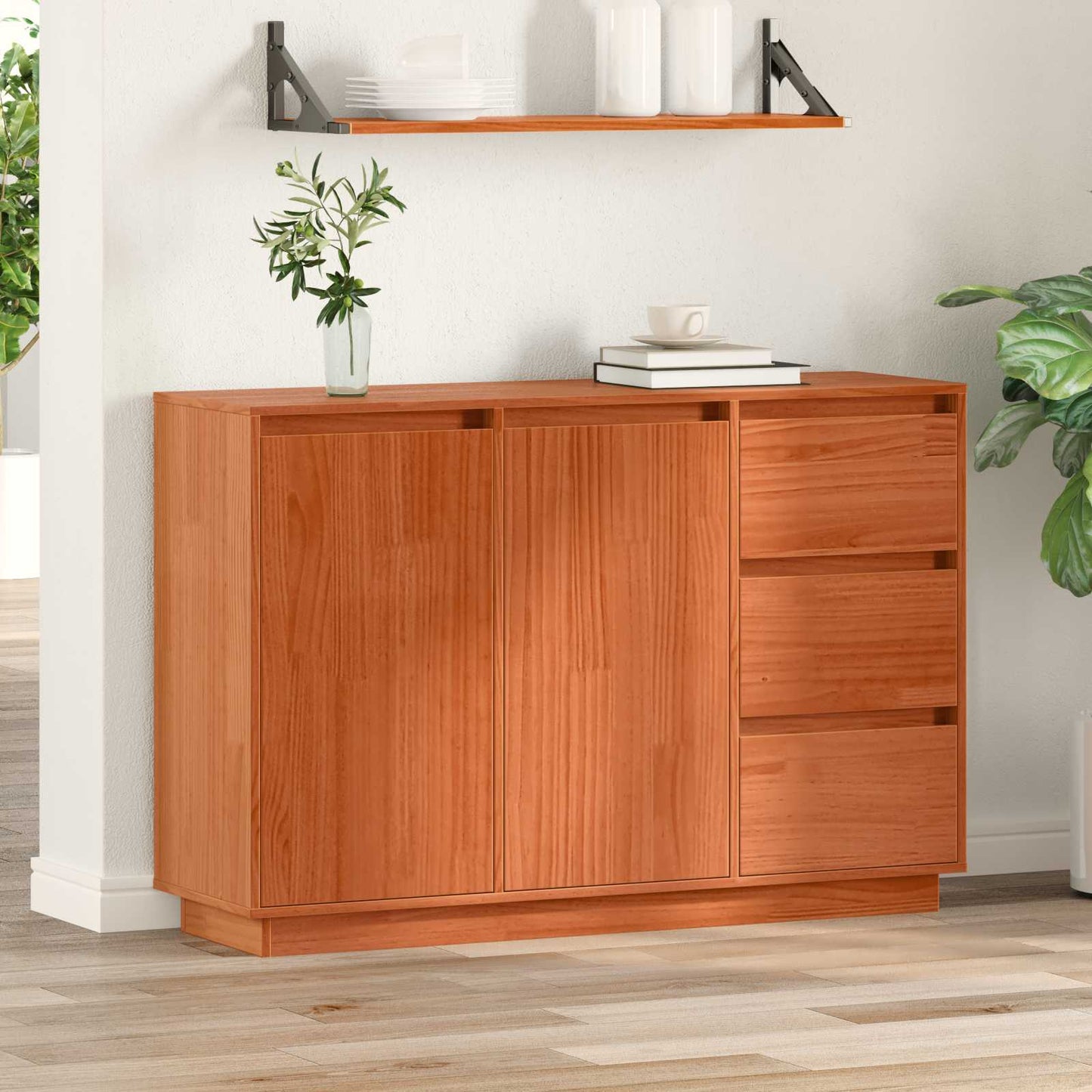 Sideboard mit Schubladen Braun Eichen-Optik 111 x 34 x 75 cm