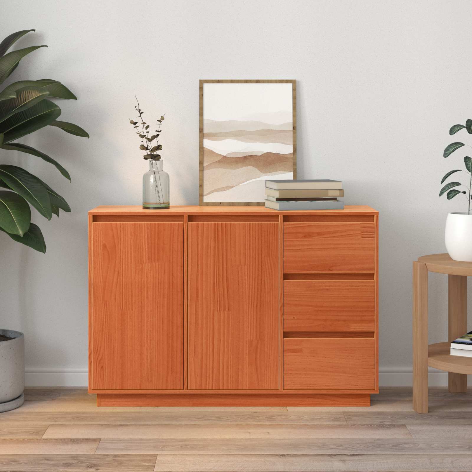 Sideboard mit Schubladen Braun Eichen-Optik 111 x 34 x 75 cm