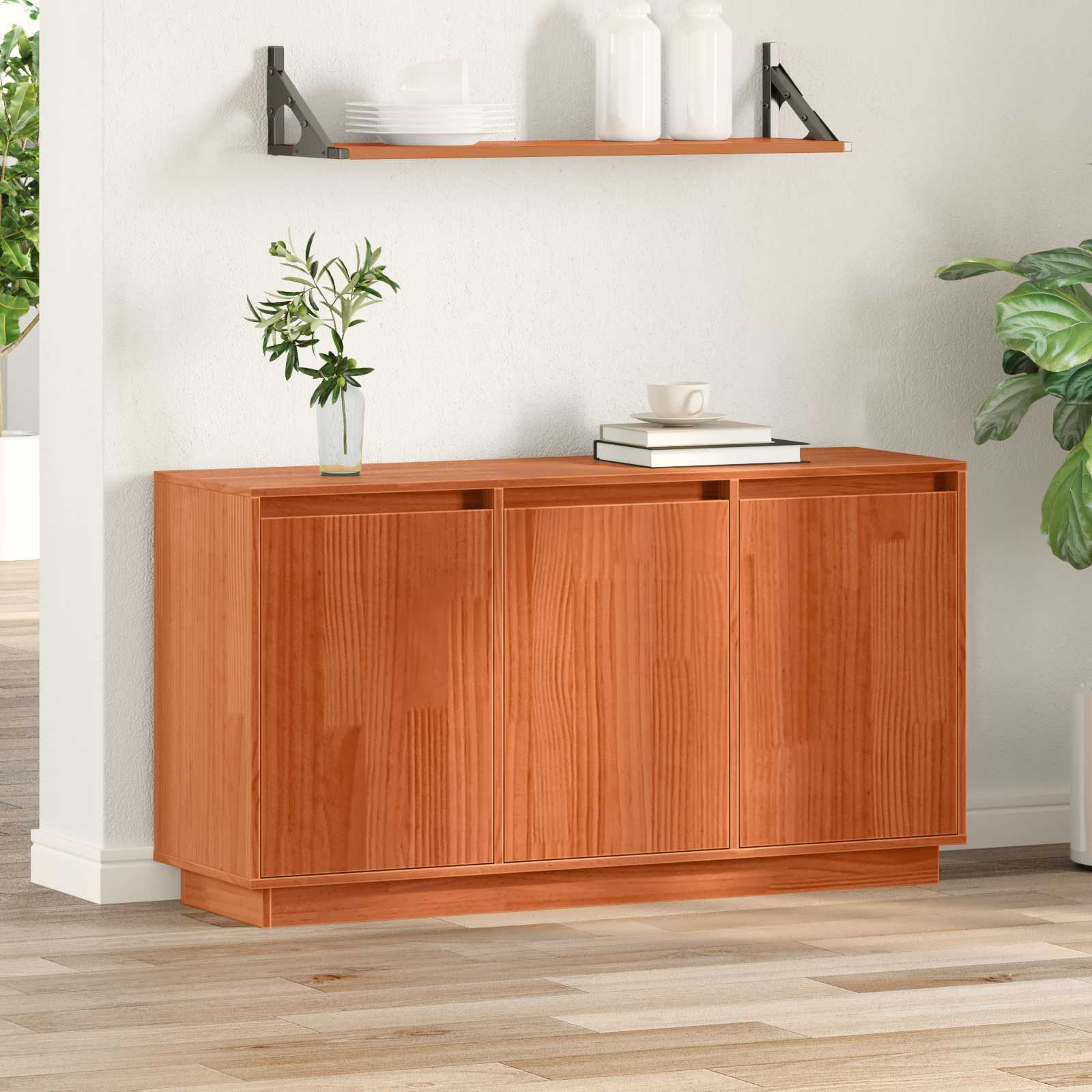 Sideboard Braun Eichen-Optik 111 x 34 x 60 cm