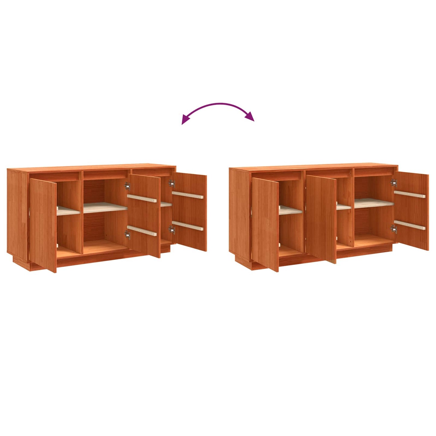 Sideboard Braun Eichen-Optik 111 x 34 x 60 cm